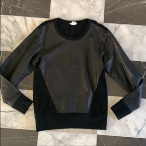 Helmut Lang size P/XS leather & wool sweater